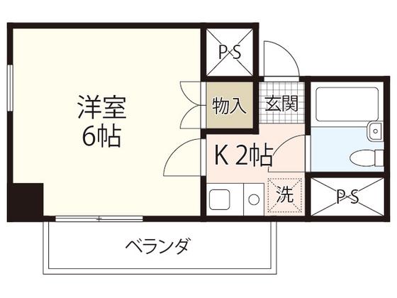 ハイパービル(1K/7階)の間取り写真