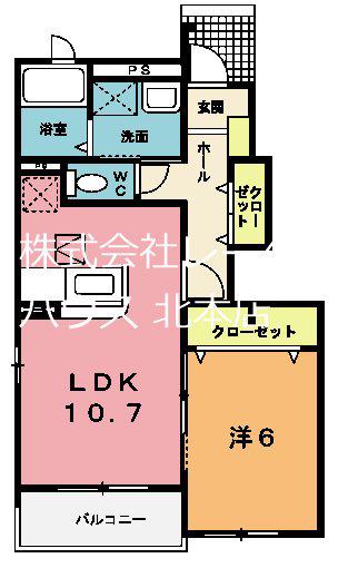 プラティークII(1LDK/1階)の間取り写真