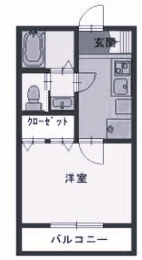 ラメール霞ヶ丘(1K/1階)の間取り写真