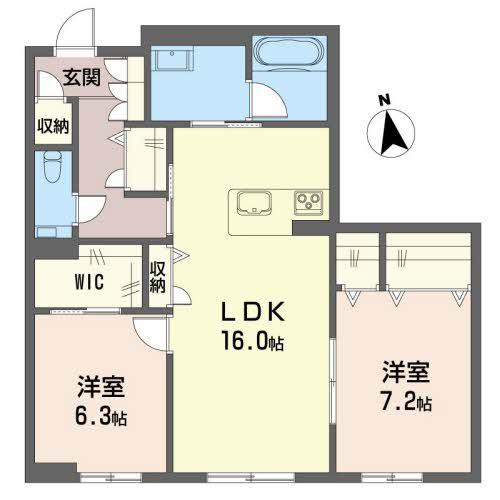 PROGRESS沖浜(2LDK/3階)の間取り写真