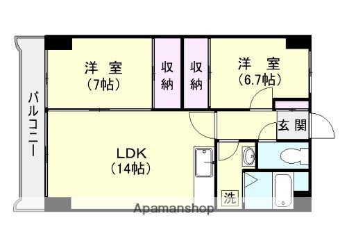 パークヒル(2LDK/3階)の間取り写真