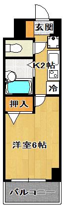 レジディア船橋Ⅳ(1K/2階)の間取り写真