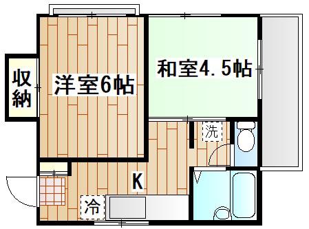 小美屋ビル(2K/2階)の間取り写真