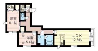 PLUMIER高樹町(2LDK/2階)の間取り写真