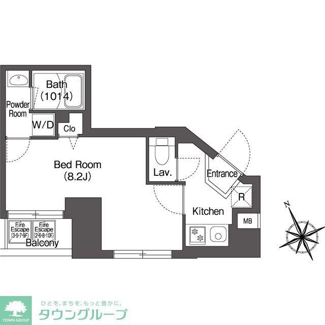 エスタート板橋(1K/2階)の間取り写真