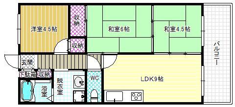 ドリーム松村弐番館(3LDK/7階)の間取り写真