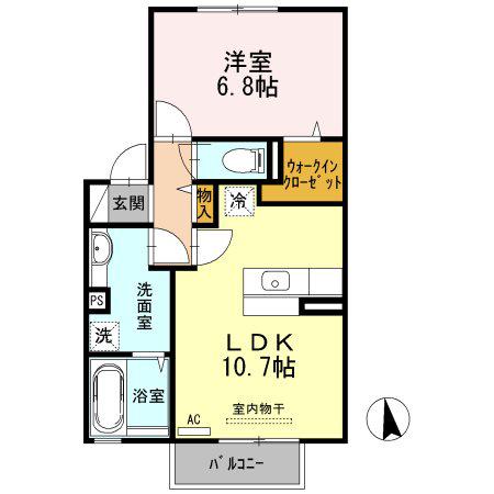 モンアベニュー(1LDK/2階)の間取り写真
