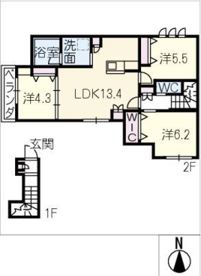 ARK PLACE名駅南(3LDK/2階)の間取り写真