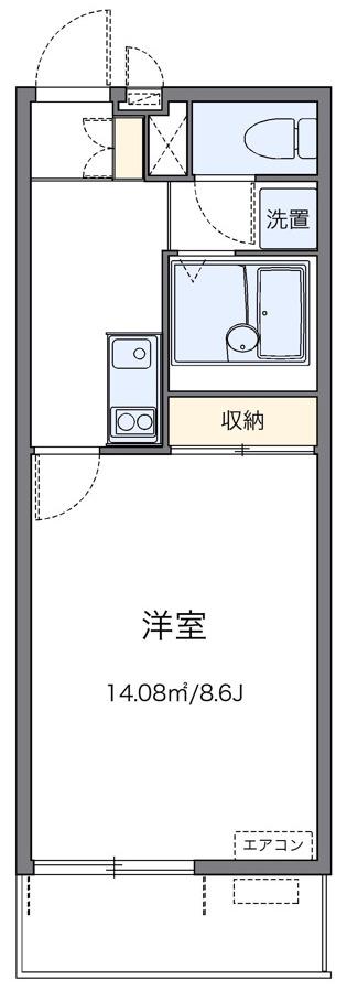レオネクストアヴニール湘南(1K/2階)の間取り写真