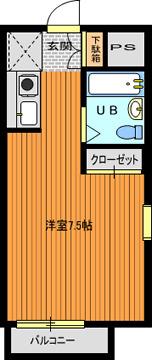 ゴールデンゲート(1K/3階)の間取り写真