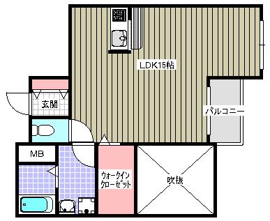 リバープレイス 梅田北(ワンルーム/7階)の間取り写真