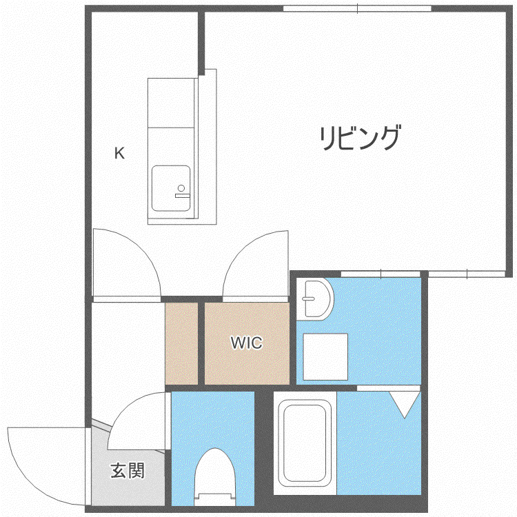 グランドハイアット澄川(1K/4階)の間取り写真
