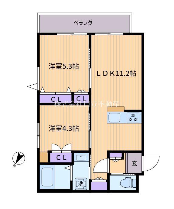 MAISONDEBANZAIII(2LDK/3階)の間取り写真