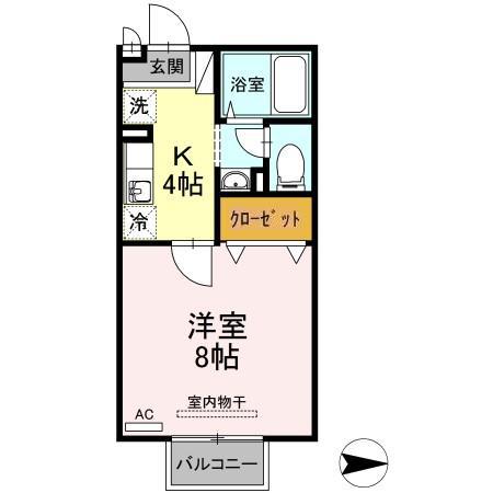 コンフォール(1K/1階)の間取り写真