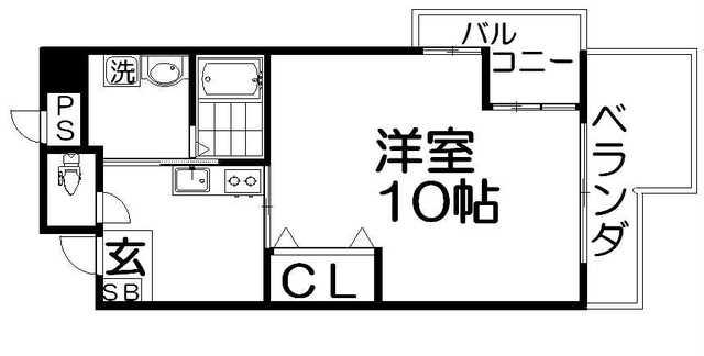 フレックス(1K/2階)の間取り写真