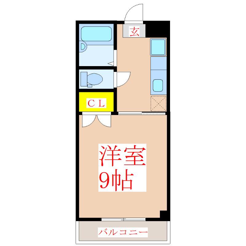 ベルビューコーポ91(1K/4階)の間取り写真