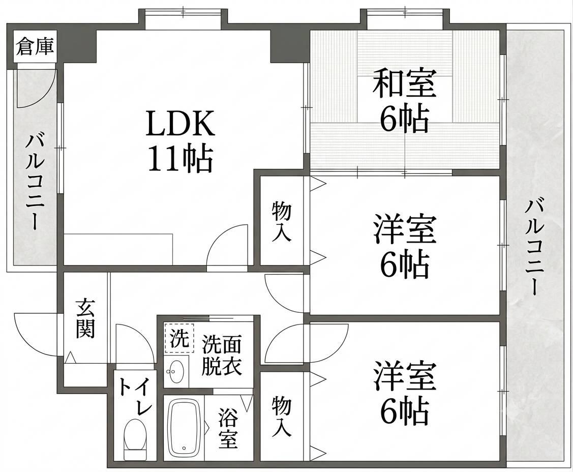 コスモピア(3LDK/2階)の間取り写真