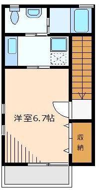シャトレ(1K/2階)の間取り写真