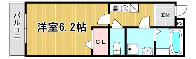ハウスアイ大和田(1K/3階)の間取り写真