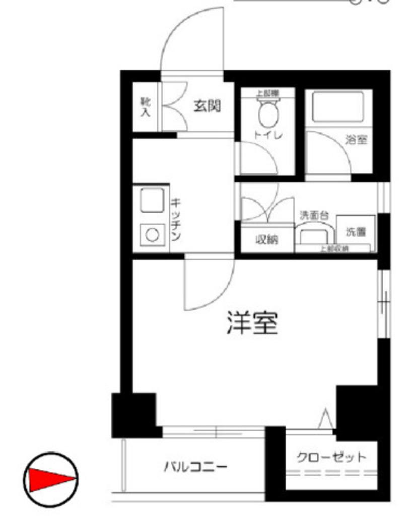 ローズマンションミヤハラ(1K/9階)の間取り写真