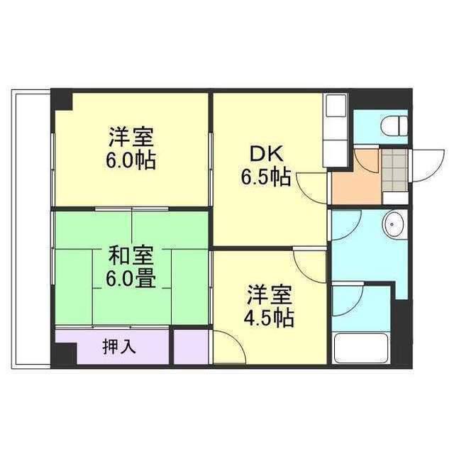 ベネフィス白楽町(3DK/3階)の間取り写真