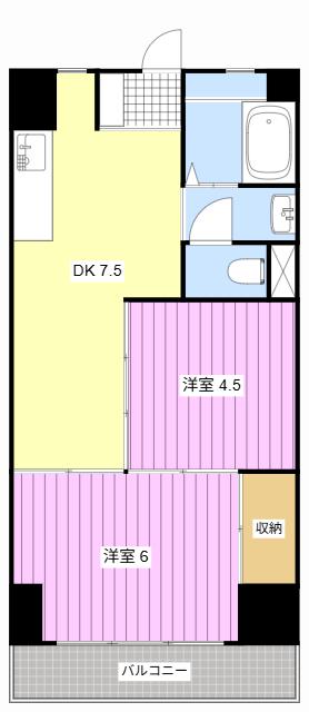 ビレッタ第2浜松(2DK/3階)の間取り写真