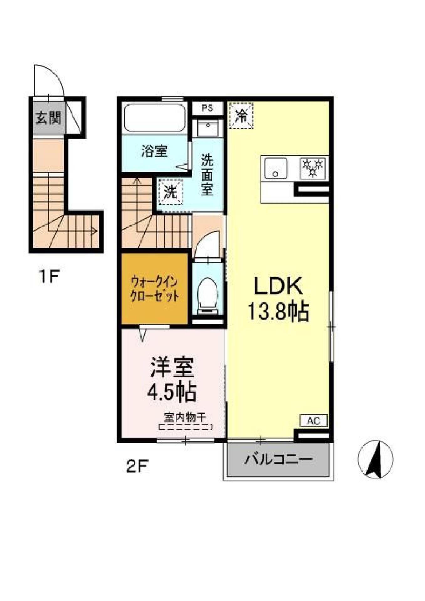 LULL I(1LDK/2階)の間取り写真