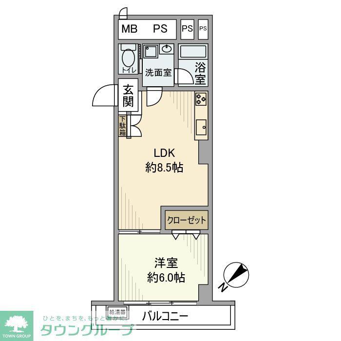 東海町田マンション(1LDK/2階)の間取り写真
