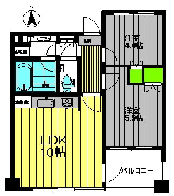 アピス日暮里(2LDK/6階)の間取り写真