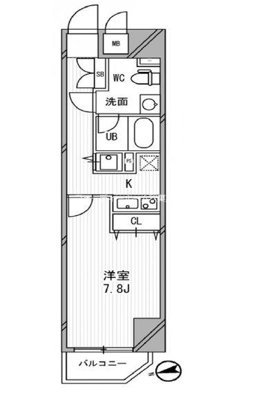 浅草橋レジデンス(1K/2階)の間取り写真