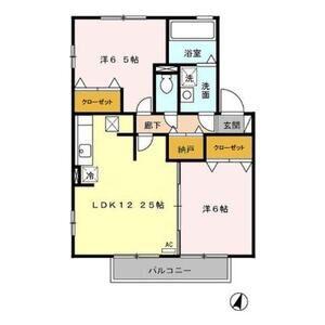 レジデンス黒沢台 B(2LDK/1階)の間取り写真
