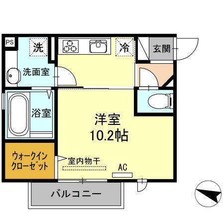 アイクレスト下関駅(1K/3階)の間取り写真