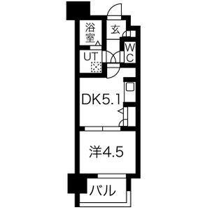 エクセレンシア天神(1DK/6階)の間取り写真