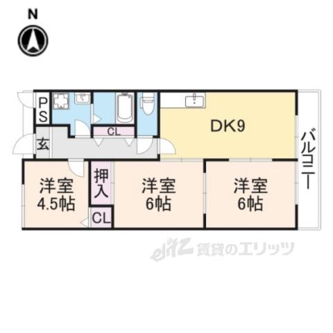 ワシントンアヴェニュー(3LDK/5階)の間取り写真