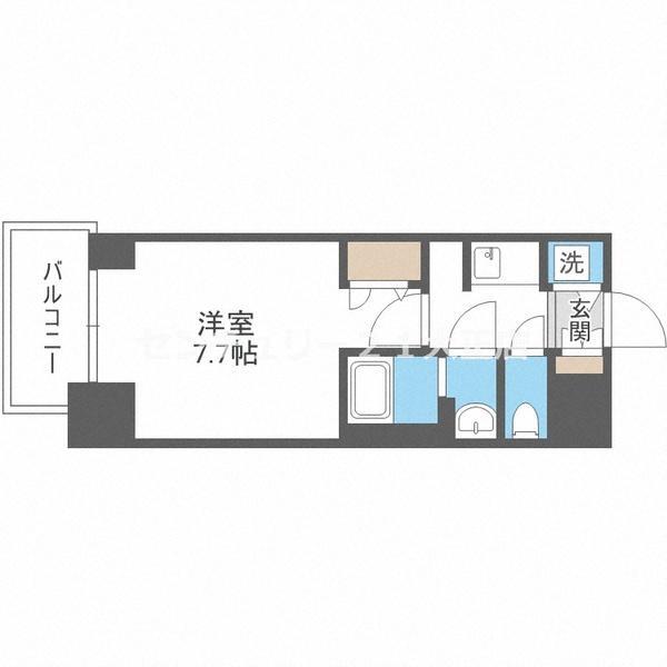 サムティ夕凪LUKSUS(1K/9階)の間取り写真