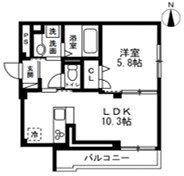 ディーズプラス篠崎(1LDK/4階)の間取り写真
