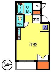 第2レジデンス88(ワンルーム/3階)の間取り写真