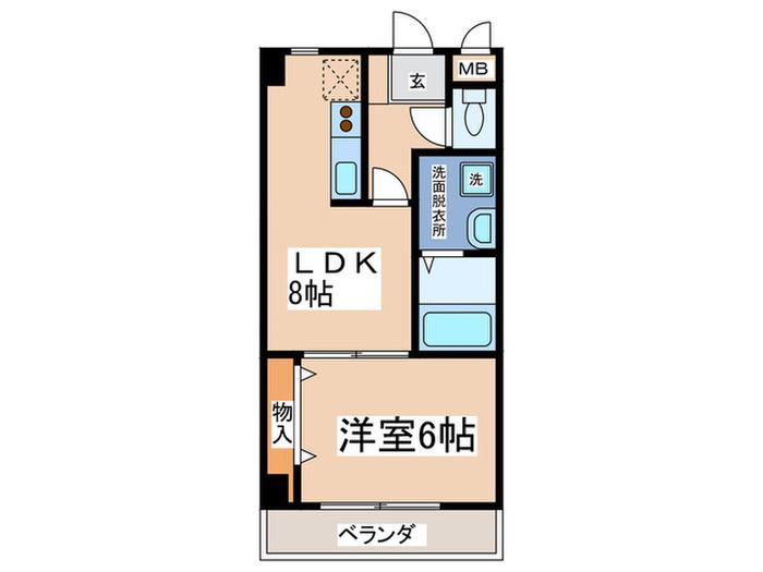 エクセル天王寺(1LDK/5階)の間取り写真