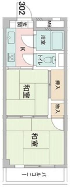 パークフラッツ舎人(2K/3階)の間取り写真