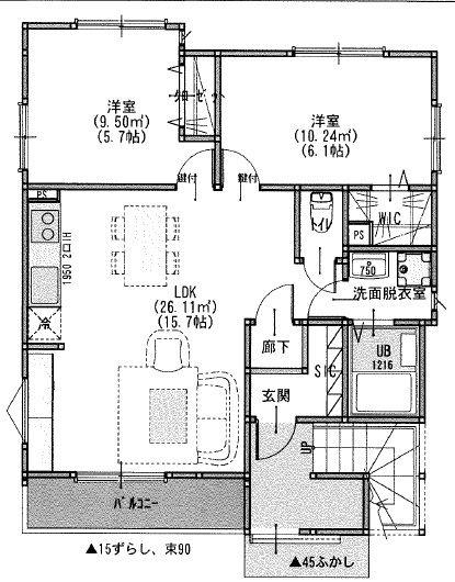 SEVEN STORIES(2LDK/1階)の間取り写真