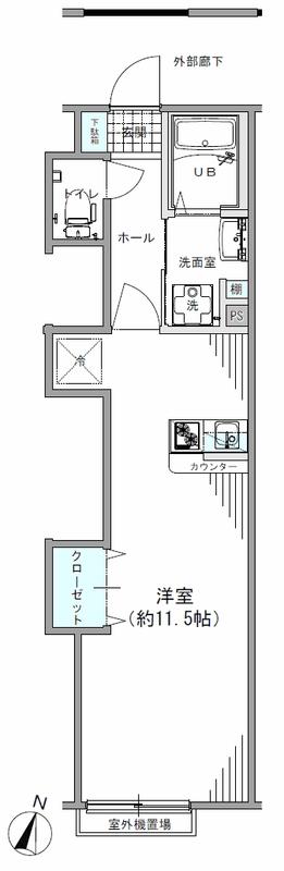 リナージュ上井草(ワンルーム/2階)の間取り写真