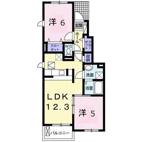 カレントC(2LDK/1階)の間取り写真