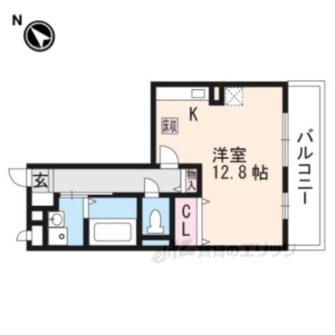 セジュールオッツ(ワンルーム/2階)の間取り写真
