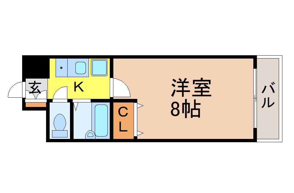 PLEASANT(1K/3階)の間取り写真