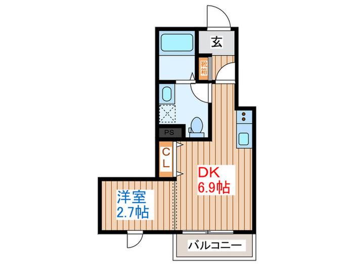 RS上杉通(1DK/2階)の間取り写真