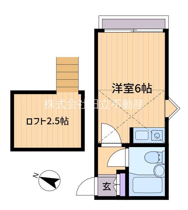 フィジカルI(ワンルーム/1階)の間取り写真