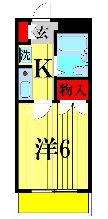 リーブル北小金(1K/1階)の間取り写真
