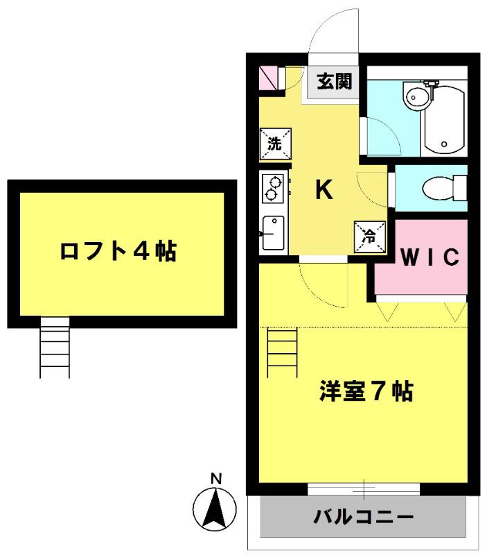デルニエワコーI(1K/1階)の間取り写真