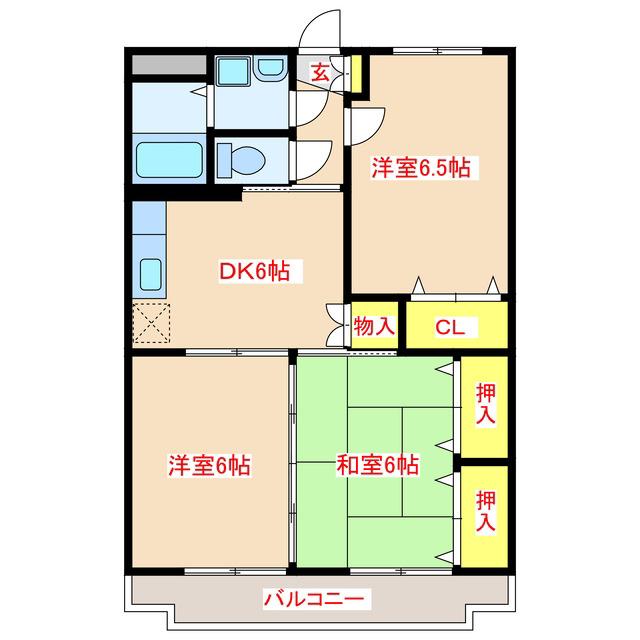 アネックスローズマンション(3DK/2階)の間取り写真