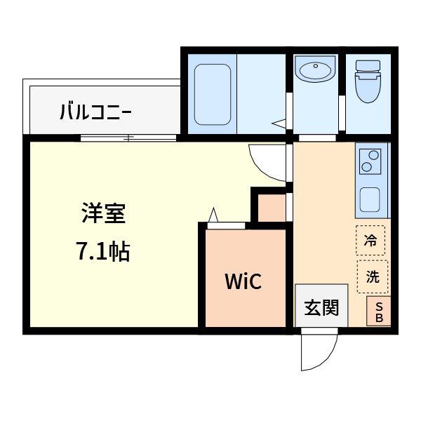 キャメル与野本町IV(1K/1階)の間取り写真